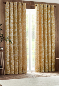 Winter Woods Eyelet, Ochre - Ready Made Curtains